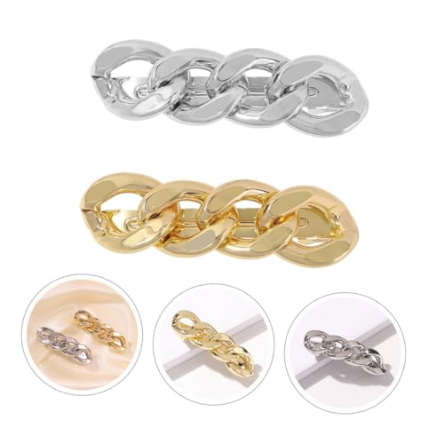 DECORNIJIA 2 Stück Teiliges Haarschmuck aus Robustem Legierungs Material Goldfarbene Ketten Haarspangen für Damen und Mädchen Styling Hilfe für Partys Büro Schule und Reisen Zufällige Farbe von DECORNIJIA