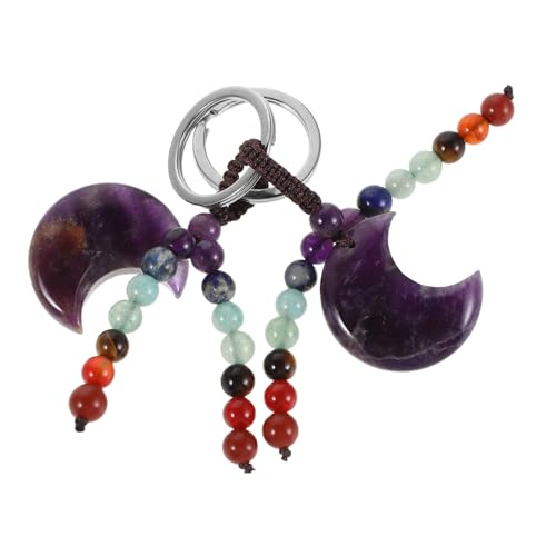 DECORNIJIA 2 Stück Teiliges Kristall Mond Schlüsselanhänger mit Facettiertem Schmuckstein Modischer Taschenanhänger und für Mutter Tochter Stilvolles Accessoire für Alltag und Besondere von DECORNIJIA