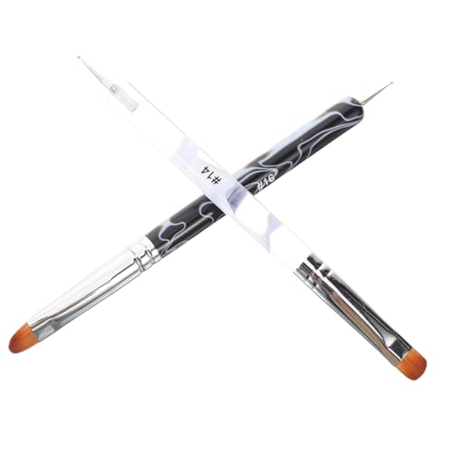 DECORNIJIA 2 Stück Teiliges Nagelkunst Pinselset mit Doppelkopf Vielseitiger Malpinsel und Punktierstift für Maniküre Langlebig und Komfortabel für French Nails und Acrylpulver Nail Art von DECORNIJIA