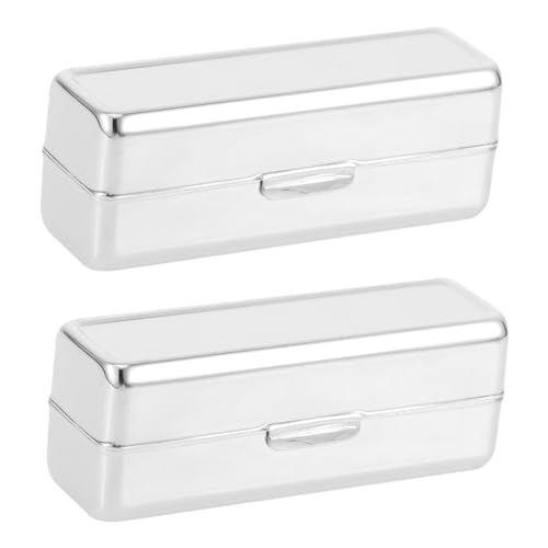 DECORNIJIA 2 Stück Teiliges Quadratisches Lippenstiftetui mit Spiegel Tragbarer Make Up Organizer aus Langlebigem Metall Vielseitige Kosmetikaufbewahrung für Lippenstift Lipgloss von DECORNIJIA