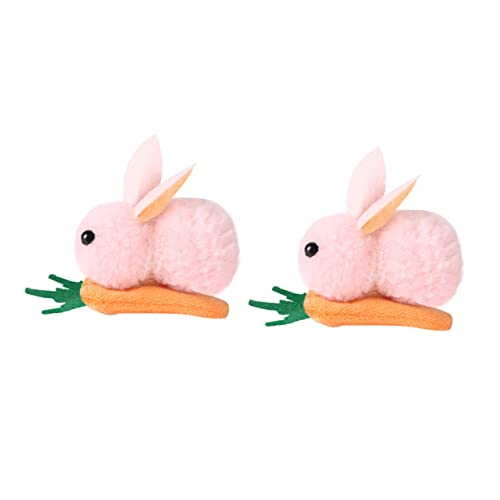 DECORNIJIA 2 Stück Teiliges Set Haarspangen mit Plüsch Hasenmotiv und Karotten Design Leichte Langlebige Haarklammern für Mädchen Festlicher Haarschmuck als zu Ostern und Festen von DECORNIJIA