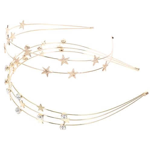 DECORNIJIA 2 Stück Teiliges Stern Haarband für Damen Metall Stirnband mit Funkelnden Strass sternen Leichter Haarschmuck für Hochzeit Geburtstag Party und Brautjungfern Eleganter Kopfschmuck von DECORNIJIA