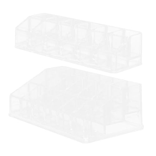 DECORNIJIA 2 Stück Teiliges Transparentes Lippenstift Organizer Fächern Großer Makeup Aufbewahrungsbox für Lipgloss Flüssigen und Festen Lippenstift Geeignet für Schminktisch und Badezimmer von DECORNIJIA