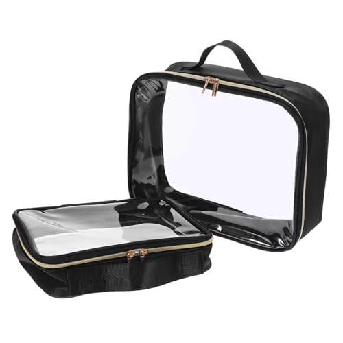 DECORNIJIA 2 Stück Transparente wasserdichte Handtasche Teiliges mit Reißverschluss Große Aufbewahrungskapazität Vielseitig als Kosmetiktasche und Reise Organizer Tragbar für Damen und von DECORNIJIA
