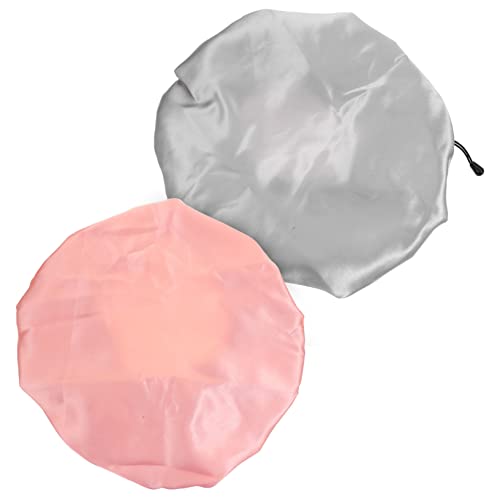 DECORNIJIA 2 Stück Verstellbare Doppellagige Badekappen für Damen und Schützende Haarhauben zum Duschen und Schlafen Wiederverwendbare Leichte Haarschutzabdeckungen Rosa von DECORNIJIA