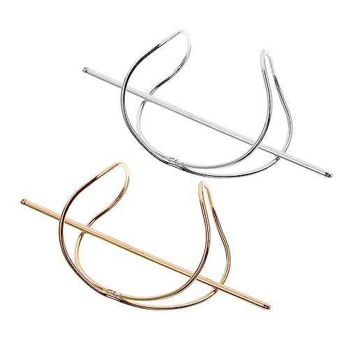 DECORNIJIA 2 Stück Vintage Metall Haarspange Unregelmäßiger Gebogener Haarstab für Dutt und Haarknoten Modisches Haarschmuck Accessoire für Damen Geeignet für Lockiges Welliges und Glattes von DECORNIJIA