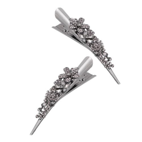 DECORNIJIA 2 Stück Vintage Rhinestone Haarklammer Metall Duckbill Clips für Damen Funkelnde Haarspangen für Verschiedene Frisuren und Anlässe Robuste Haarschmuck mit Retro von DECORNIJIA