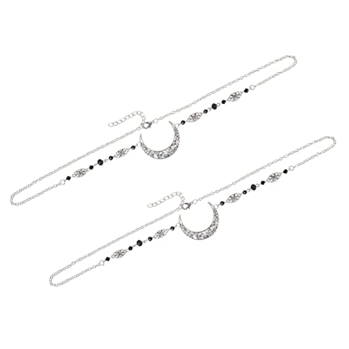 DECORNIJIA 2 Stück Vintage Stirnkette Teiliges mit Funkelnden Kristallperlen Langlebiges Legierungs Design Brautschmuck Haaraccessoire für Damen Geeignet für Hochzeit und Alltag von DECORNIJIA