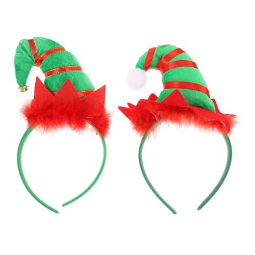 DECORNIJIA 2 Stück Weihnachtlicher Haarreif Teilig mit Glocken und Federn Einzigartiger Party Kopfschmuck Leicht Stabil Passend Festliches Accessoire für Xmas Kostüm und Feier von DECORNIJIA