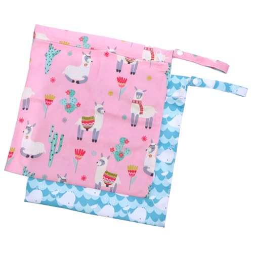 DECORNIJIA 2 Stück Wickeltasche Windeltaschen-Organizer-Beutel Windeltasche für unterwegs Windeln Windel Aufbewahrungstasche Bedruckte Wickeltasche wasserdichte TPU-Membran Blau von DECORNIJIA
