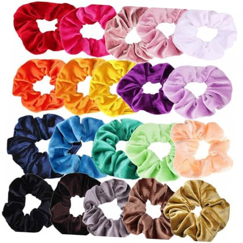 DECORNIJIA 20stücke Haarbänder Aus Elastischem Material Zopfgummis Für Damen Und Mädchen Weich Und Dehnbar Haarzubehör Für Täglichen Gebrauch Tiefen Farben von DECORNIJIA