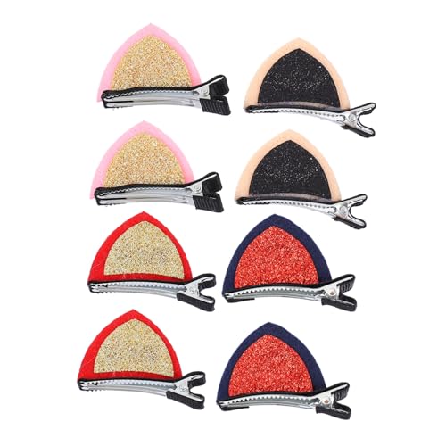 DECORNIJIA 20 Stück Teiliges Katzenohr Haarspangen für Mädchen Bunte Glitzer haarklammern in Rot Dunkelblau Schwarz und Komfortabel und Modisch für Halloween Party Cosplay und Alltagsschmuck von DECORNIJIA