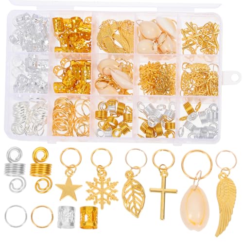 DECORNIJIA 200 Stück Teiliges Set Metallringe für Dreadlocks Haarbänder Verstellbare Langlebige Haar Charms für Zöpfe und Flechtfrisuren Stylisches Haarschmuck Set zur Dekorativen von DECORNIJIA