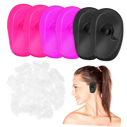 DECORNIJIA 206 Stück Teiliges Einweg Dusch Ohrschutz Haarschutz Silikon Ohrkappen für Damen und Herren Ergonomisch Geformt Leicht und Komfortabel zum Haarefärben und Duschen von DECORNIJIA