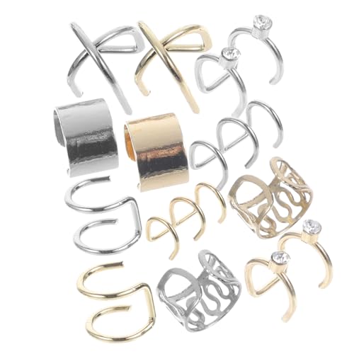 DECORNIJIA 24 Stück Teiliges Ear Cuff für Damen und Herren Modische Clip Knorpel Ohrringe Piercingfrei Vielseitige Ohrclips in Gold und Silber Trendiger Ohrschmuck für Partys und Alltag von DECORNIJIA