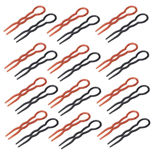 DECORNIJIA 24 Stück Teiliges U Förmiges Haarstyling Damen Haarnadeln Leicht Flexibel Sicherer für Verschiedene Frisuren Geeignet für Langes und Kurzes Haar Haar Accessoires Schwarz Braun von DECORNIJIA