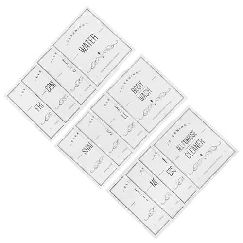 DECORNIJIA 24 Stück Wasserfeste PVC Shampoo Flaschen Aufkleber Selbstklebende Etiketten für Reise Nachfüllflaschen Badezimmer Organisation von DECORNIJIA