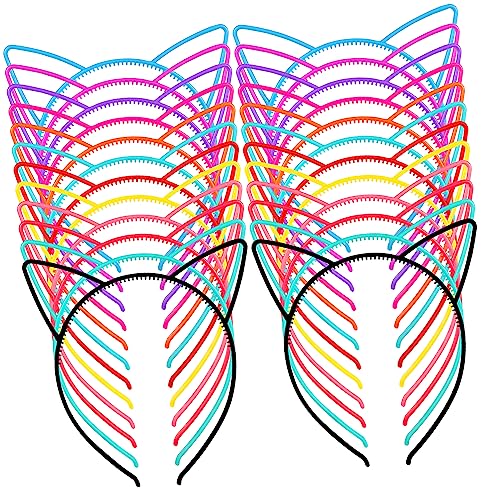 DECORNIJIA 24Stücke Katzenohren Stirnbänder Teilig für Partys Robuste Haaraccessoires aus Vielfältig Einsetzbar für Mottopartys Cosplay Bühnenauftritte Charmante und von DECORNIJIA