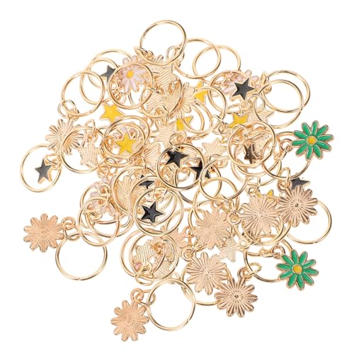 DECORNIJIA 25 Stück Teiliges Haarschmuck Zöpfe und Dreadlocks Verstellbare Haarringe aus Zinklegierung mit Stern Blüten Anhängerdesign Modische Haar charms für Party und Alltag von DECORNIJIA