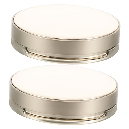 DECORNIJIA 2Stücke Kissen Foundation Box mit Spiegel Tragbarer Make Up Puderbehälter Nachfüllbares Etui für Puder für Unterwegs Kompakt und Leicht von DECORNIJIA