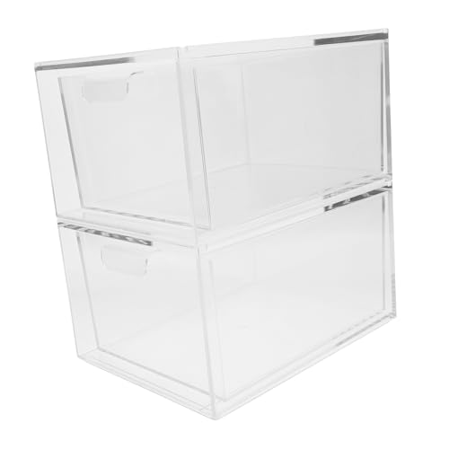 DECORNIJIA 2stücke Transparente Makeup Organizer Stapelbare Aufbewahrungsbox Für Kosmetik Schreibtisch Und Badezimmer-ordnungssystem Für Schminkutensilien Und Büromaterial von DECORNIJIA