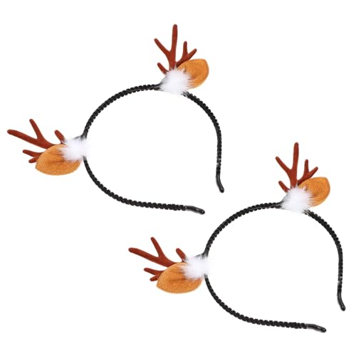 DECORNIJIA 2Stücke Weihnachts Geweih Haarreif Rentier Kopfband Dekoration Aus Bunny Fell Für Festliche Anlässe Cosplay Und Partys Kopfbedeckung Für Erwachsene von DECORNIJIA