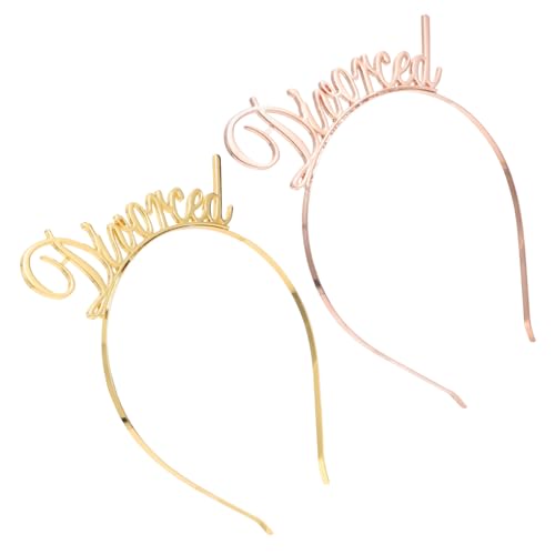 DECORNIJIA 2stücke Divorced Party Haarschmuck Gold Roségold Damen-stirnbänder Metall-haarreifen Für Mädchen Und Bräute Stilvolles Design Für Unvergessliche Feiern von DECORNIJIA