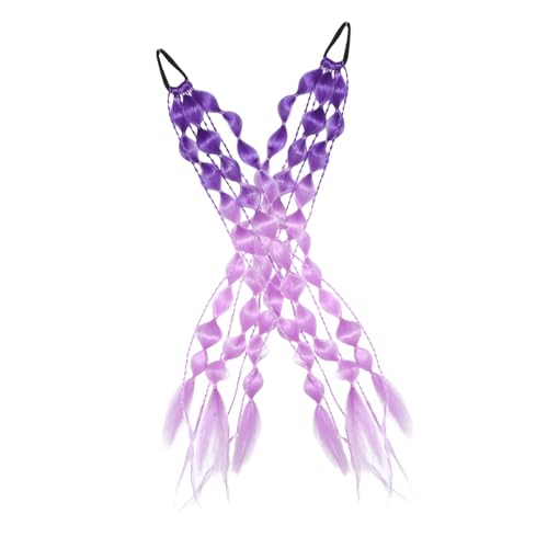 DECORNIJIA 2stücke Einfache Trage Bubble Pferdeschwanz Verlängerungsperücke Für Junge Mädchen Mit Farbigen Geflochtenen Haarteilen Und Haargummis Zur Haarverbesserung Bei Kindern von DECORNIJIA