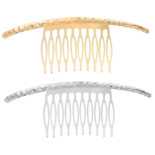 DECORNIJIA 2stücke Haarkamm Pack Haarnadeln Eleganter Haarkamm Für Mädchen Perfektes Haaraccessoire Für Jede Gelegenheit in Gold Und Silber von DECORNIJIA