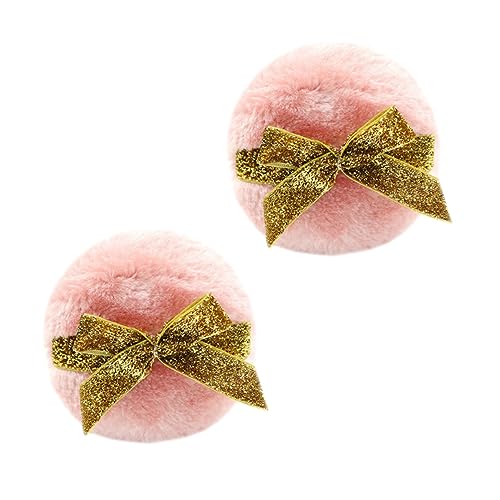 DECORNIJIA 2stücke Langhaar Puderquaste Plüsch Puderquasten Für Junge Mädchen Und Kleinkinder Hautpflege Accessoires Mit Schleifenband-design von DECORNIJIA