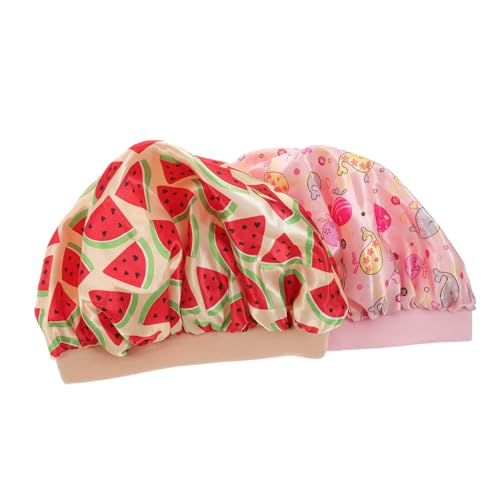 DECORNIJIA 2stücke Nachtmütze Für Junge Mädchen Aus Satinmaterial Schlafkopfbedeckung Ausziehen Geeignet Für Kinderdusche Home Und Reise von DECORNIJIA