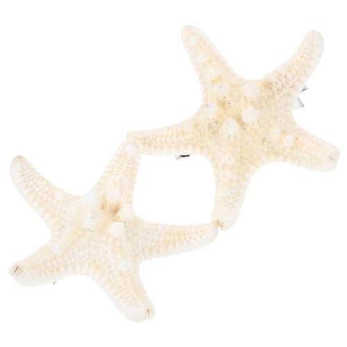 DECORNIJIA 2stücke Natürliche Fünfzackige Seestern-haarspangen Strand-haarnadeln Haarschmuck Für Damen Und Mädchen Weiß von DECORNIJIA