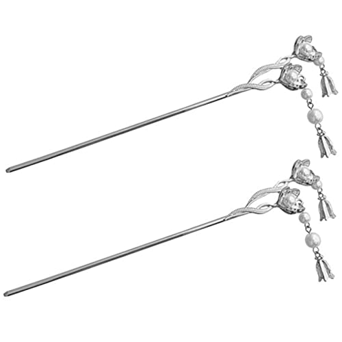 DECORNIJIA 2stücke Haarstäbchen Blume Perle Chinesischer Stil Haar Gabel Haar Essstäbchen Für Frauen Mädchen Haarschmuck Accessoires von DECORNIJIA