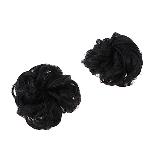 DECORNIJIA 2stücke Perücken-haarring Haar-chignon Kunsthaar-dutt Haarschmuck Simulationshaar Haarknoten Haar-accessoire Für Damen Und Mädchen Schwarz von DECORNIJIA