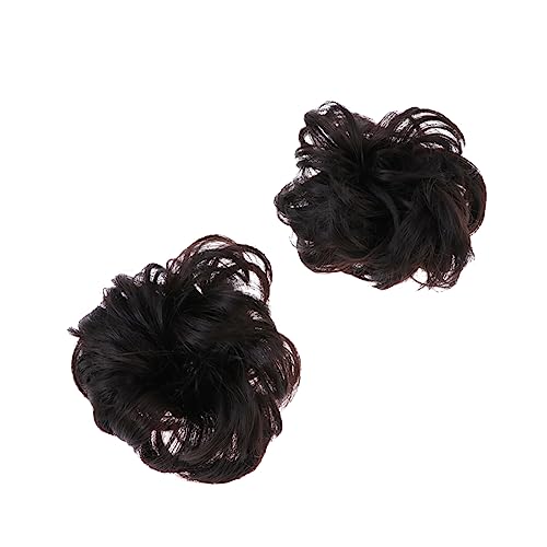 DECORNIJIA 2stücke Perücken-haarring Haar-chignon-perücke Synthetischer Haarknoten Haarplatten-werkzeug Für Frauen Und Mädchen Bräunlich-schwarz von DECORNIJIA