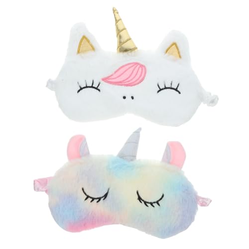 DECORNIJIA 2stücke Plüsch-augenmaske Für Damen Zum Schlafen Schlafmasken Aus Weichem Material Für Reisen Hotels Und Zuhause Angenehmes Tragegefühl Druckstellen von DECORNIJIA