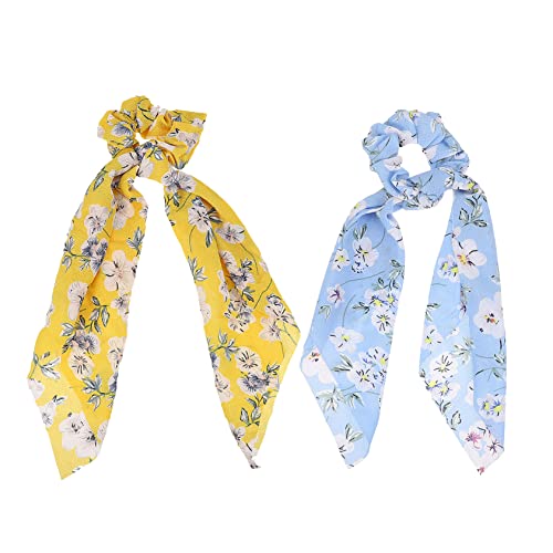 DECORNIJIA 2stücke Stoffhaarband Haartücher Elastische Haargummis Haarschmuck Langhaarring Haarring Haarringe Haar Ringe Für Damen Mit Kreativen Druckmuster von DECORNIJIA