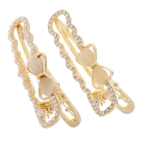 DECORNIJIA 2stücke Strass Und Kunstperlen Haarklammern Mit Schleife Für Damen Elegante Haaraccessoires Für Alltag Und Besondere Anlässe Sicheres Halten Und Stilvolle Präsentation von DECORNIJIA