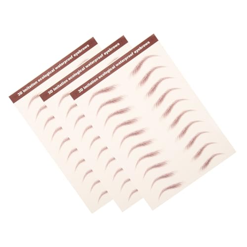DECORNIJIA 3blätter Augenbrauen Aufkleber Braun Augenbrauen-transfer-aufkleber Abziehen Formen Für Make-up von DECORNIJIA
