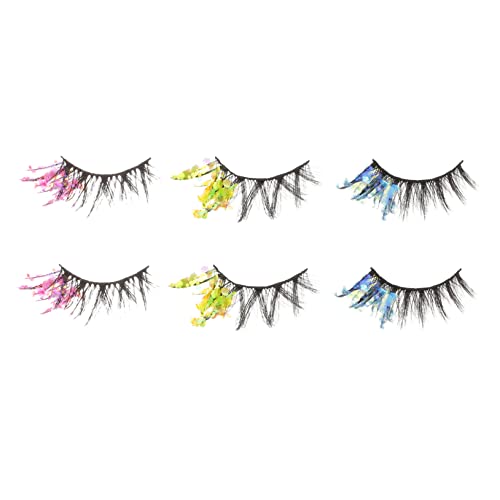 DECORNIJIA 3 Paar Glitzerwimpern Lange Falsche Wimpern für und Mädchen Dramatische Wimpern für Kostümpartys Cosplay und Make Up Handmade Glitzerwimpernverlängerungen von DECORNIJIA