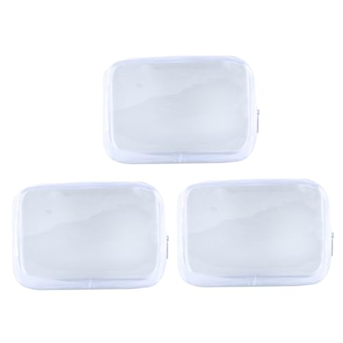 DECORNIJIA 3 STÜCKE Teiliges Transparentes PVC Kosmetiktaschen Wasserdichtes Reisezubehör für Kosmetik Toilettenartikel Praktische Tragbare Aufbewahrungstasche für Damen von DECORNIJIA