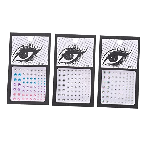 DECORNIJIA 3 Sätze Augen-Make-up-Aufkleber klein Gesichtsaufkleber für Frauen Gesichtsschmuck aufkleben abziehbar selbstklebende Gesichtssteine selbstklebende Strasssticker Harz von DECORNIJIA
