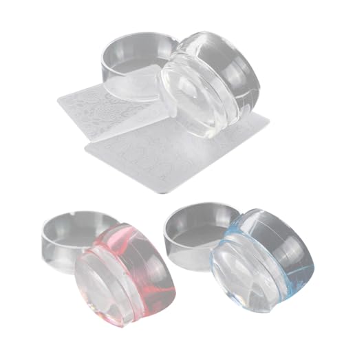 DECORNIJIA 3sätze Teiliges Nagelstempel Und Scraping-tools Transparente Maniküre-stempel Für French Nails Mit Hochwertigem Scraper Für Präzise Nageldesigns Gemischte Farben von DECORNIJIA