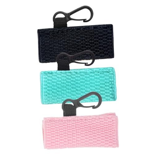 DECORNIJIA 3 Stck Teiliges Gestrickter Lippenbalsam Halter mit Schlüsselanhänger Tragbare Lippenstift Tasche in Schwarz und Himmelblau Leichter Kompakter Lipgloss Organizer für Reise und von DECORNIJIA