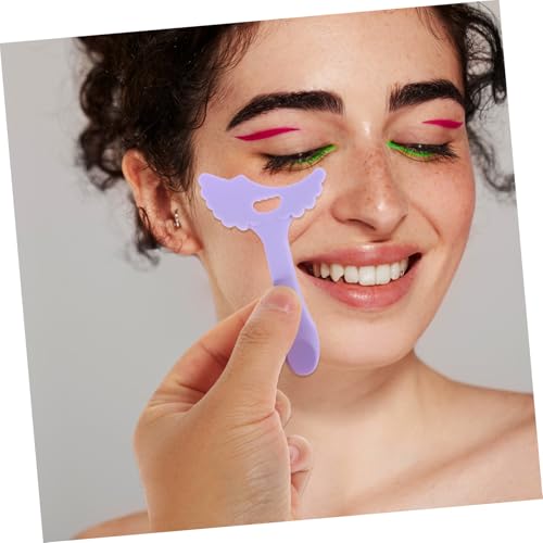 DECORNIJIA 3 Stck Wiederverwendbare Eyeliner Schablonen Teilig Silikon Make Up Hilfsmittel für Präzises Augen Make Up Anfänger und Profis Praktische Hautfreundliche Stencils in Gelb Grün von DECORNIJIA