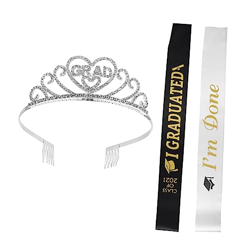 DECORNIJIA Abschlussfeier-zubehör 3-teiliges Schärpen-stirnband-set Stoff-haarband Einzigartige Abschlussdekorationen von DECORNIJIA