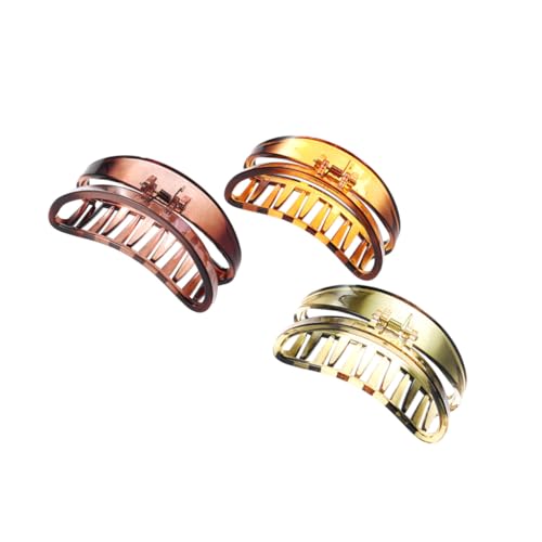 DECORNIJIA 3 Stück Chunky Jaw Clips Kunststoff Haarklammern für Frauen und Mädchen Rutschfest mit Einzigartiger Zahnkonstruktion Passend für Dünnes und Dickes Haar in Hellbraun und von DECORNIJIA