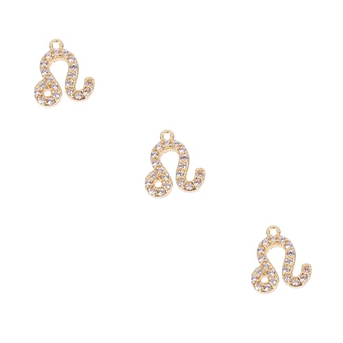 DECORNIJIA 3 Stück Sternzeichen-anhänger Sternzeichen Ohrschmuck Schmuck Für Sternzeichenketten Selber Machen Eleganter Ohrschmuck Schmuck Mit Perlenschnalle Kupfer Golden von DECORNIJIA