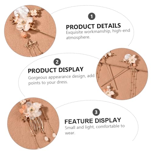 DECORNIJIA 3 Stück Teiliges Chinesisches Haarschmuck set aus Legierung mit Retro haarstab Haargabel und Kleinem Haarkamm Geeignet für Hochzeit Party Cosplay Modischer Haarschmuck für Frauen von DECORNIJIA