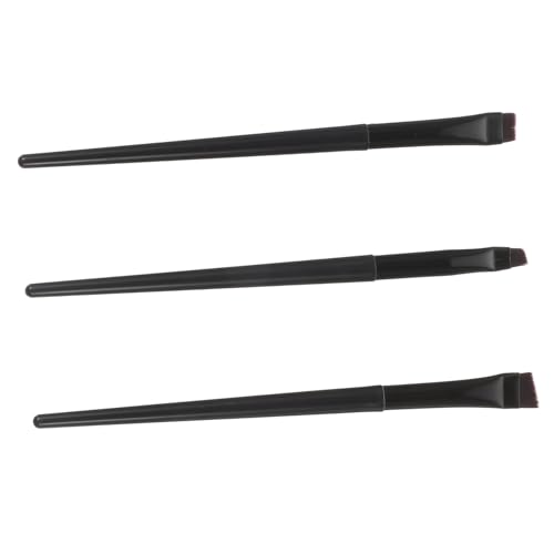 DECORNIJIA 3 Stück Teiliges Eyeliner und Augenbrauen Pinselset Präzise Abgeschrägte Spitzen Wasserfestes Make Up Tool für Professionelle und Private Anwendung Langlebige Schwarze von DECORNIJIA